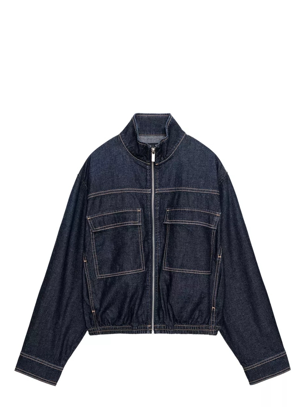 Women's Dark Indigo Denim Zip-Front Jacket